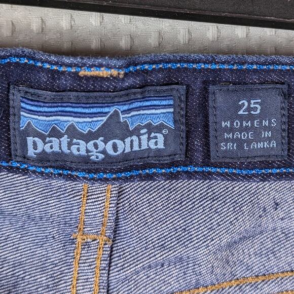 Patagonia Boyfriend Denim Shorts Women 25 (0) Organic Cotton Raw Hem Blue Jeans - Picture 5 of 5